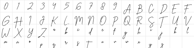 The Suavity Regular  glyph index