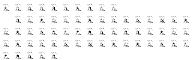 101! Stranded Regular  glyph index