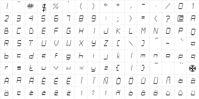 Diodes Regular  glyph index