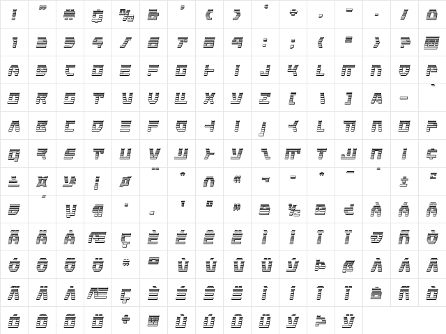 Command Override Chrome Italic Italic  glyph index