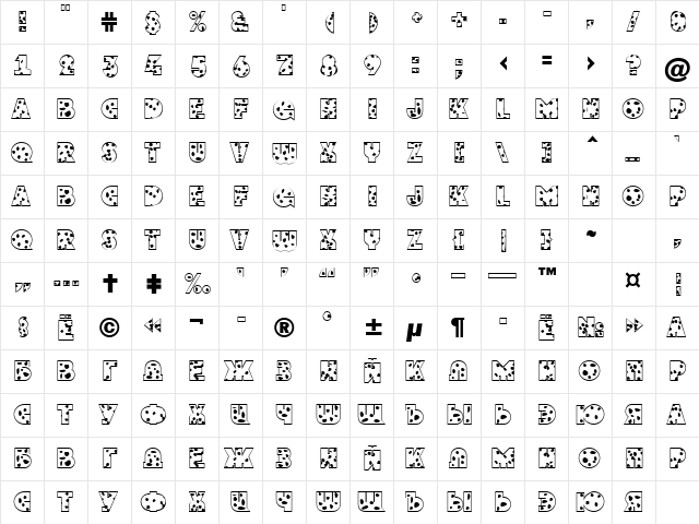 a_GrotoSpt Normal  glyph index