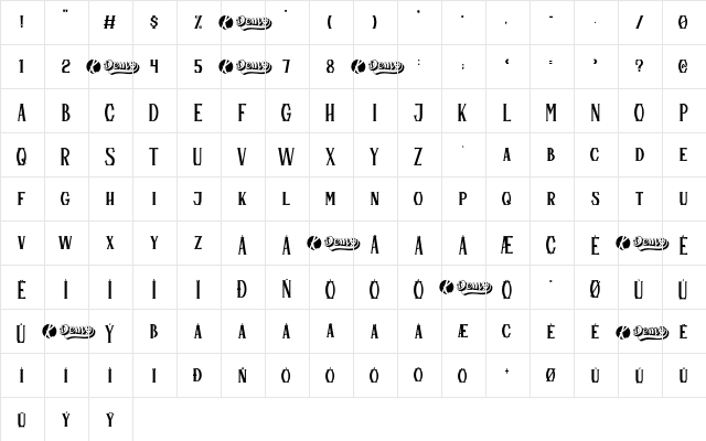 Hitjau DEMO Regular  glyph index