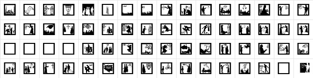 SomeSilhouettesPlus Regular  glyph index