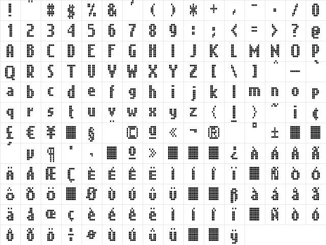 CallFiveS-Regular Regular  glyph index