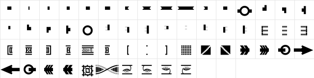 P22 Underground Extras Regular  glyph index