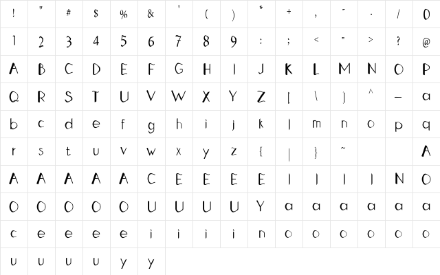 Double Tap Regular  glyph index