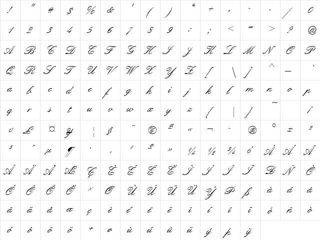 EnglischeSchJoiT Regular  glyph index