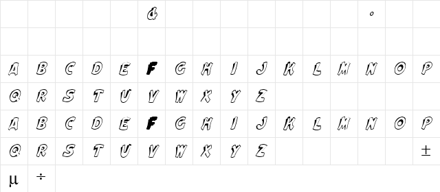 Stewart1 Italic Regular  glyph index