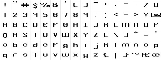 Crackdown R (BRK) Regular  glyph index