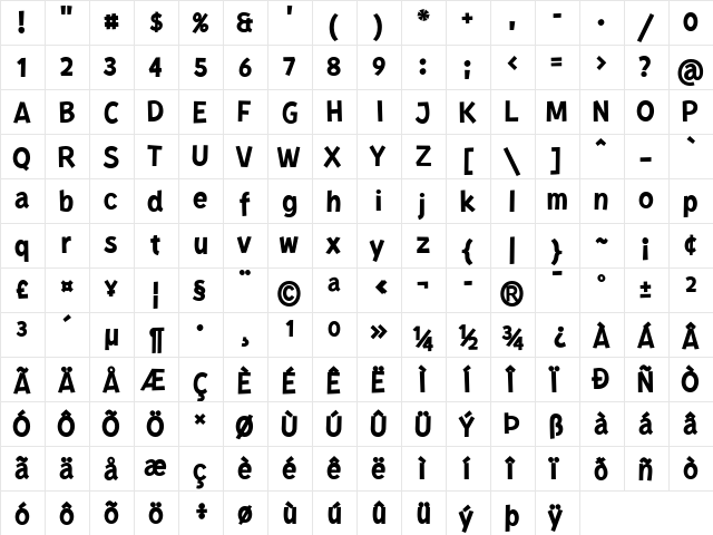 Kurri Island Med Regular  glyph index