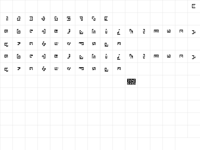 AMazing Regular  glyph index