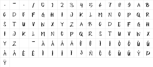 Theorevil Regular  glyph index