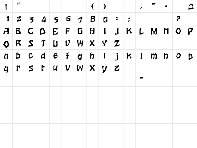 JujuSSK Regular  glyph index