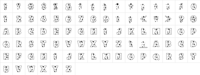 Starlight Sans JL Regular  glyph index
