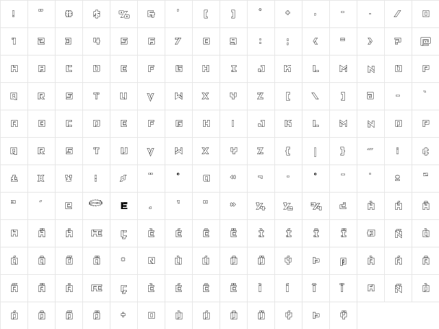 Viking Squad Outline Outline  glyph index