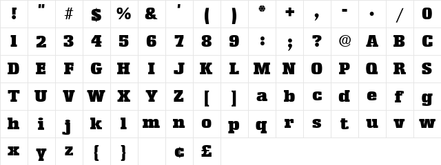 Kaman Display SSi Regular  glyph index