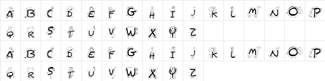 Jungle Jim Regular  glyph index