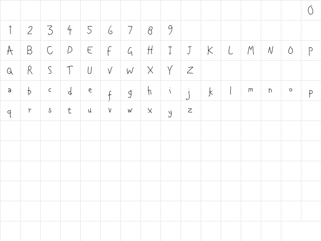 Queenity Regular  glyph index