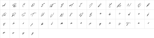 Beauty Flome Free Regular  glyph index