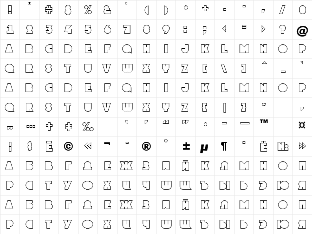 a_GrotoOtl Normal  glyph index