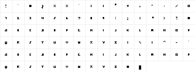 emp_pix Regular  glyph index