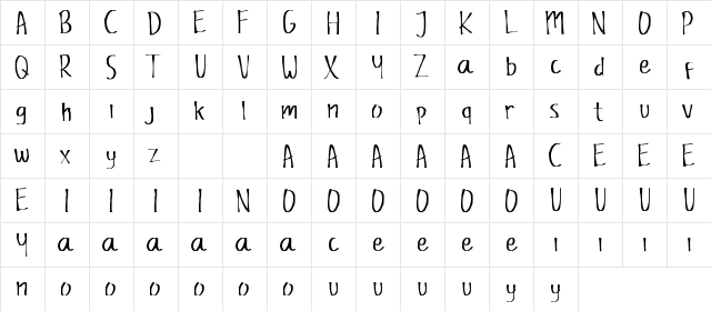 Ninabell Demo Regular  glyph index