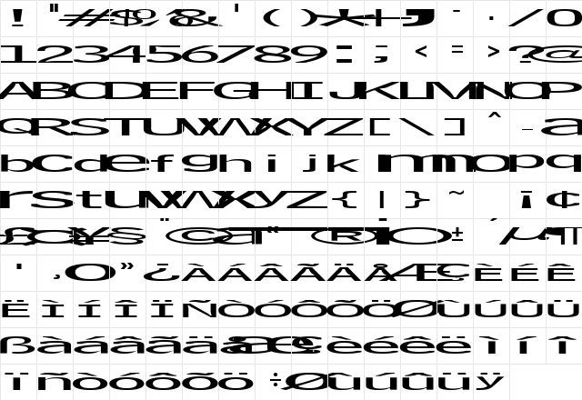 plakativo Regular  glyph index