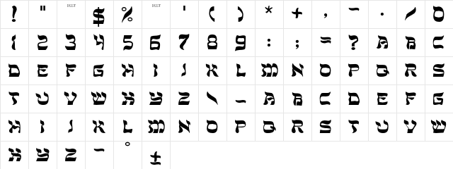 DS SholomC Regular  glyph index