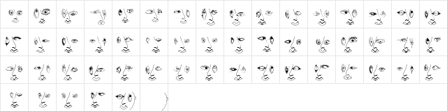 EyesNoseMouth Regular  glyph index