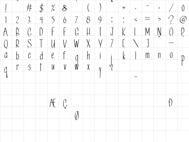 The Capone Gang Bege Regular  glyph index