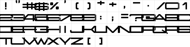 Grandissimo Regular  glyph index