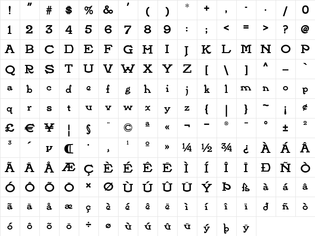 Keynote Speaker NF Regular  glyph index