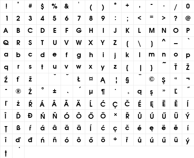 AvantGarGotItcTEEDem Regular  glyph index