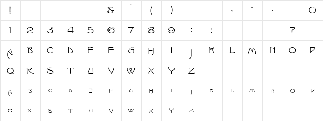 DUNCAN Normal  glyph index