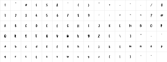 Butter Tropical Demo Version Regular  glyph index