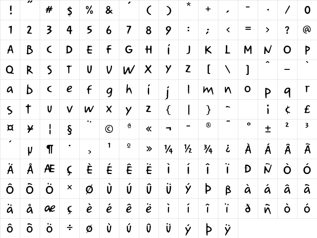 AdPro LT Std Bold  glyph index