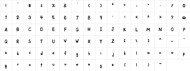 SchoolRules Regular  glyph index