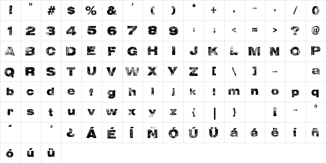 Wall IT - LJ-Design Studios Bold  glyph index