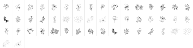 KR Floral Color Me 2 Regular  glyph index