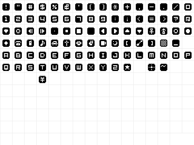 BM stamp A9  glyph index