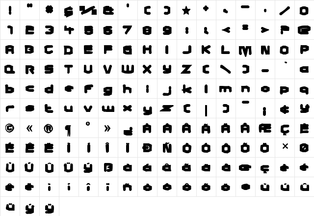 Charles in Charge Ink Regular  glyph index