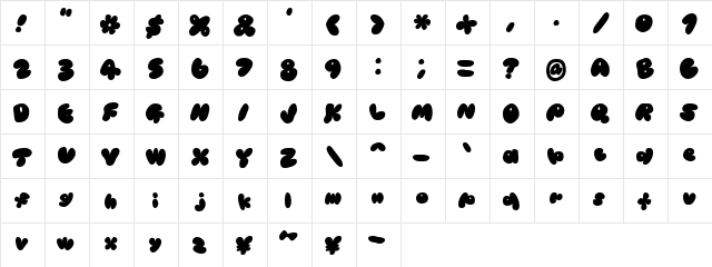 PB1103 BACKSTREETS Regular  glyph index