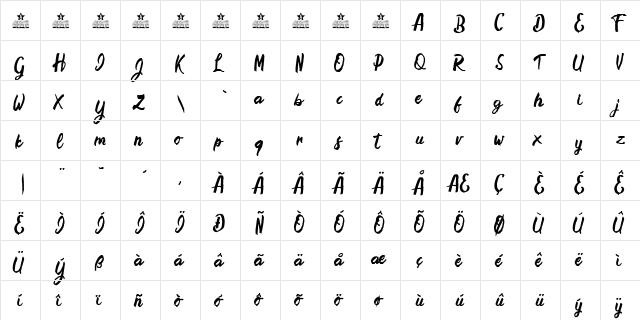 Hamsters Personal Use Regular  glyph index