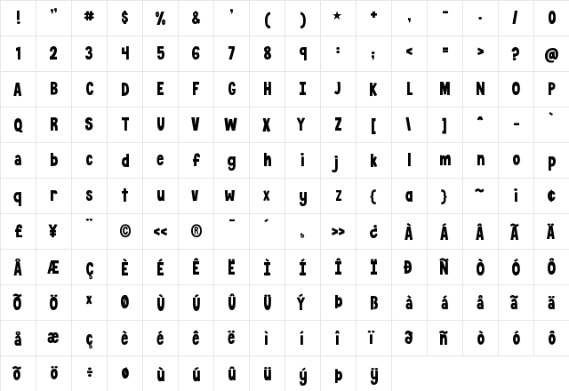 KG Crossing A Line Regular  glyph index