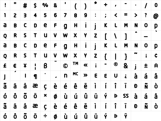 Cryptozoo Regular  glyph index