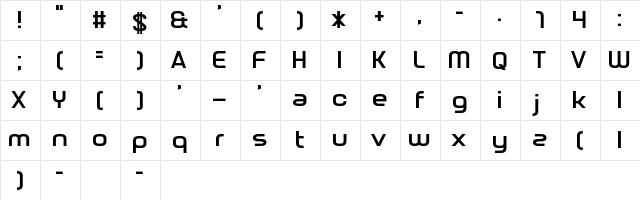 Nebulous Content Regular  glyph index
