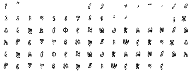 X_Outlaw Normal  glyph index