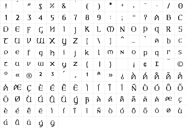 Query Normal  glyph index