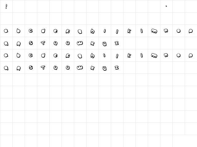 Johanneke Shadow Mixed Regular  glyph index