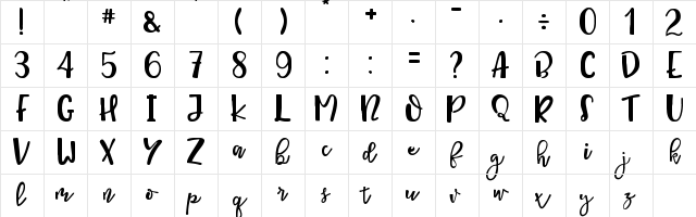 Queen Mataram Regular  glyph index